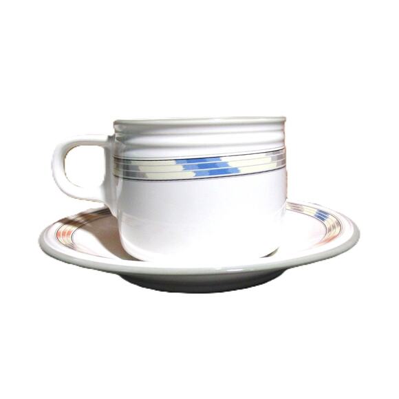 Studio Nova Coffee Cup and Saucer Set Villager Mesa Pattern Ceramic Vintage 1988 - Picture 2 of 6